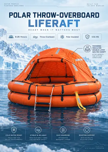 Polar Throw-Overboard Inflatable Liferaft ATOB+P Series (6–25 Persons)