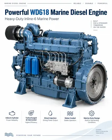 Weichai WD618.C-16 Marine Boat Diesel Engine (170 kW)