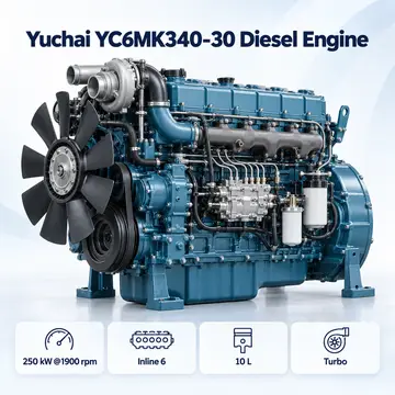 Yuchai YC6MK340-30 Diesel Engine — 250 kW